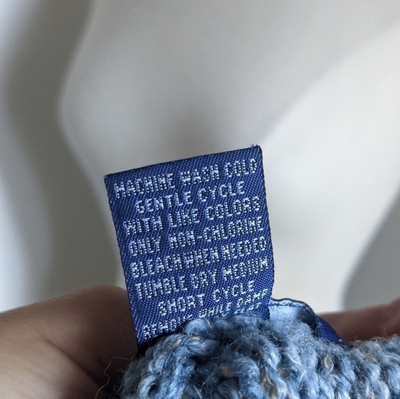 CHARTER Club Blue Wool Blend Boucle Rolled Edge Sweater L - Picture 11 of 11